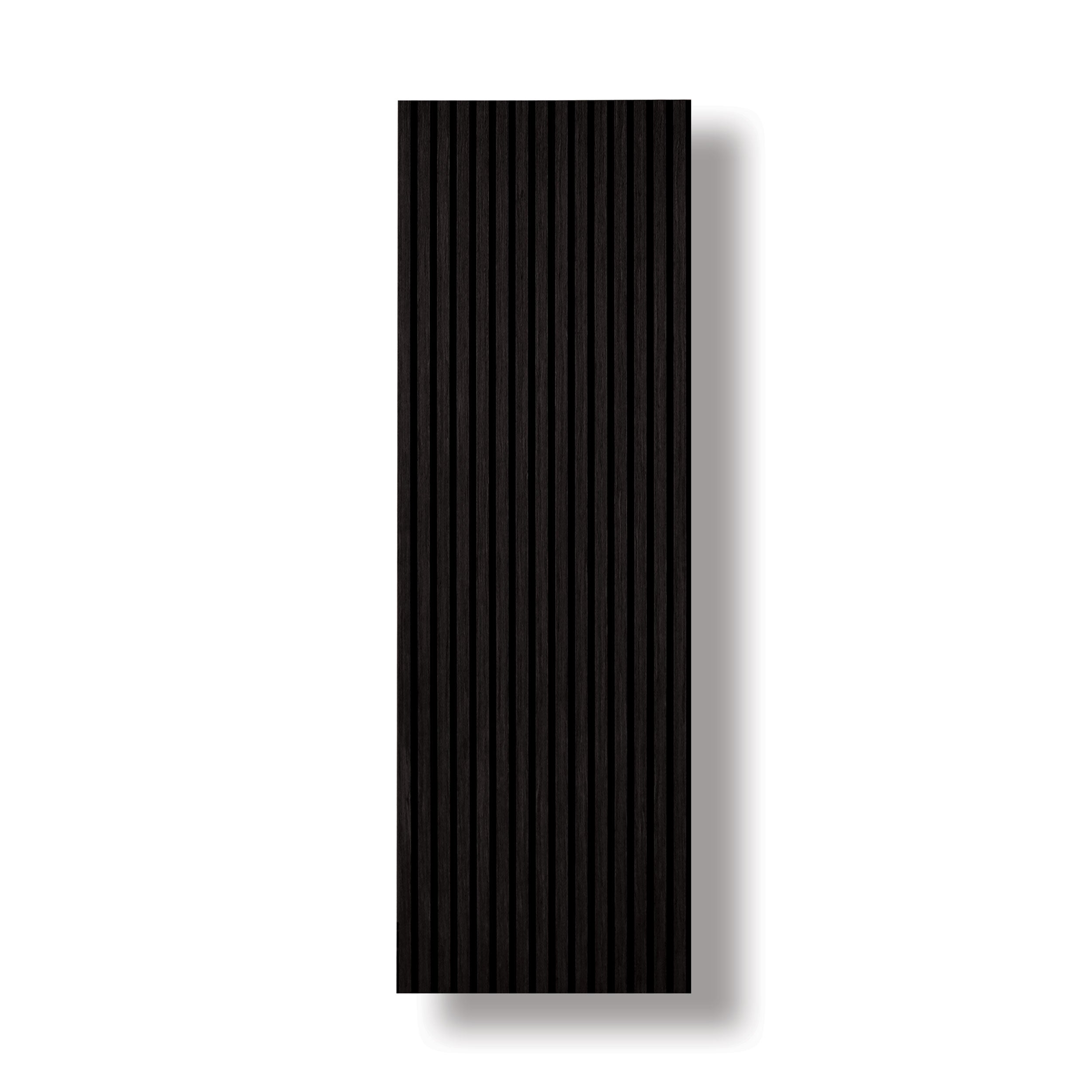 Acoustic Veneer Wall Panel in Black Oak with Black Backing 2400MM x 600MM with 35MM Slat