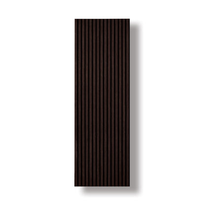 Acoustic Veneer Wall Panel in Black Walnut with Black Backing 2400MM x 600MM with 26MM Slat