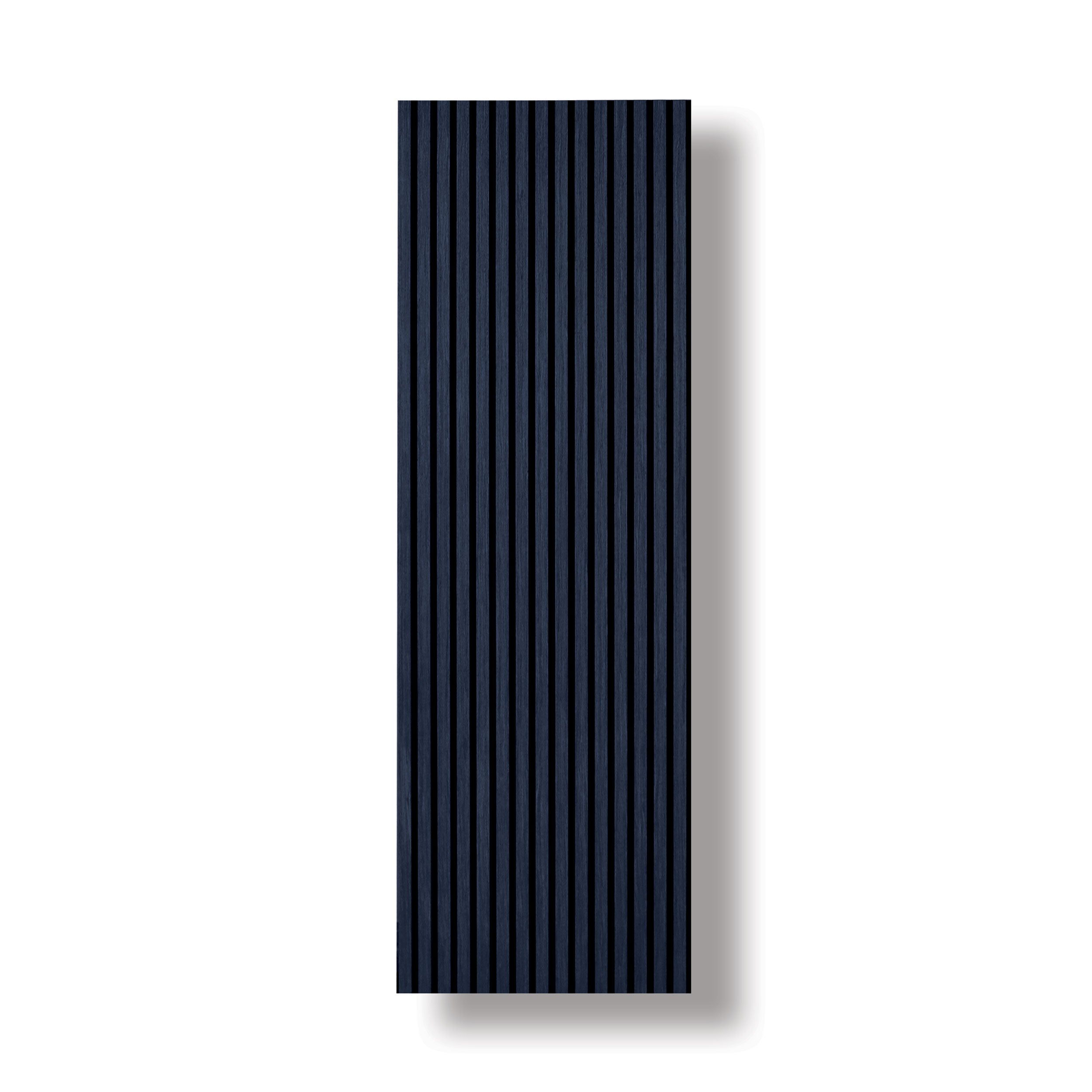 Acoustic Veneer Wall Panel in Midnight Blue with Black Backing 2400MM x 600MM with 35MM Slat