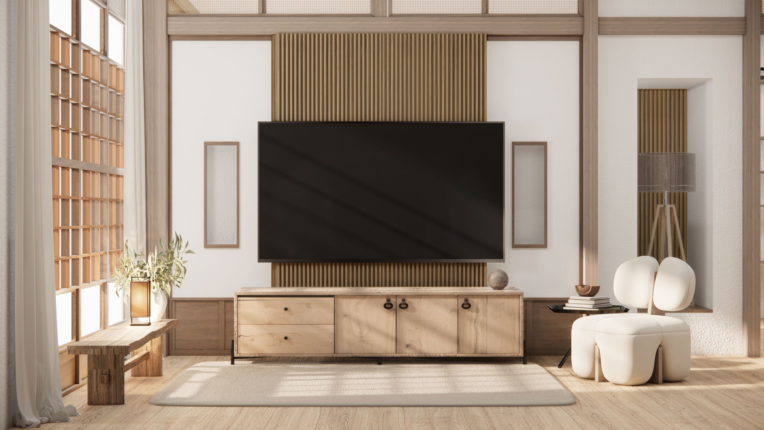 Acoustic Veneer Wall Panel in Oak with Black Backing 2400MM x 600MM with 26MM Slat