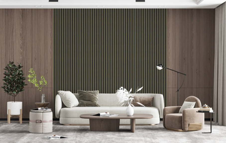 Acoustic Veneer Wall Panel in Siner Oak with Black Backing 2400MM x 600MM with 26MM Slat