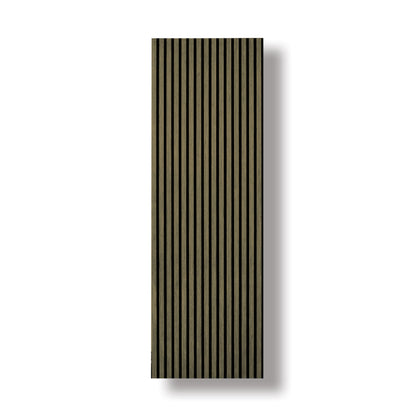 Acoustic Veneer Wall Panel in Siner Oak with Black Backing 2400MM x 600MM with 26MM Slat