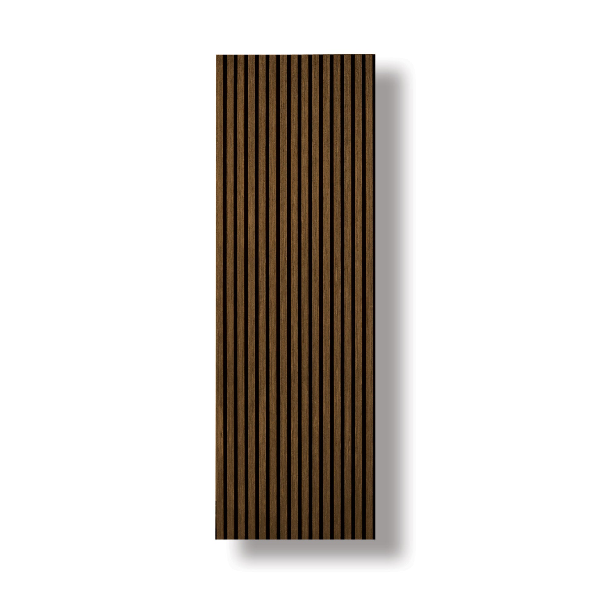 Acoustic Veneer Wall Panel in Teak with Black Backing 2400MM x 600MM with 26MM Slat