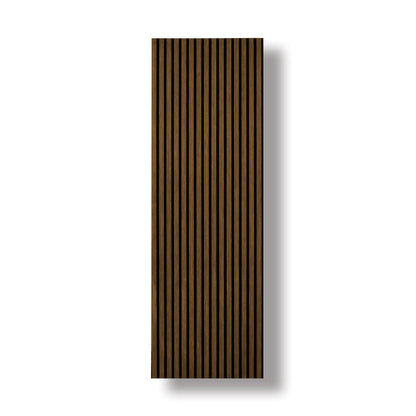 Acoustic Veneer Wall Panel in Teak with Black Backing 2400MM x 600MM with 35MM Slat