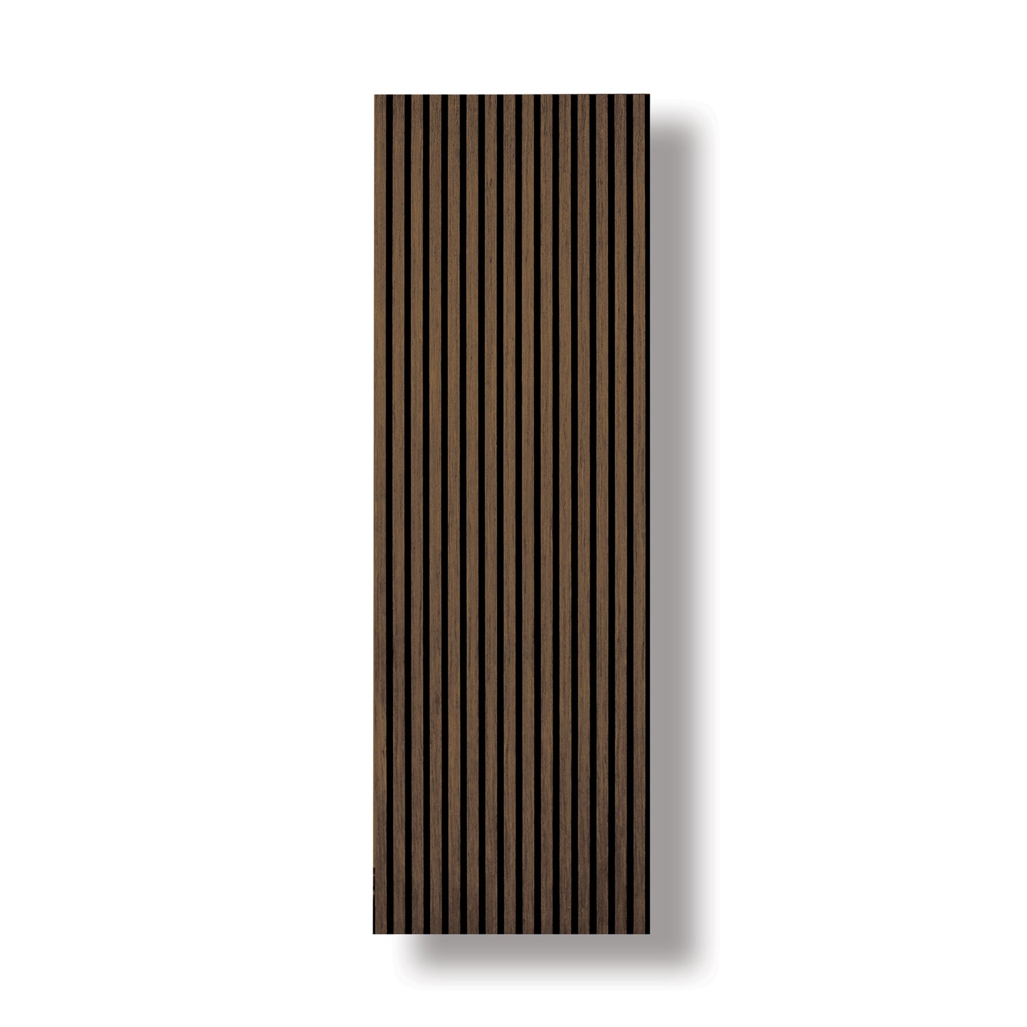 Acoustic Veneer Wall Panel in Walnut with Black Backing 2400MM x 600MM with 35MM Slat