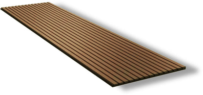 Acoustic Veneer Wall Panel in Teak with Black Backing 2400MM x 600MM with 26MM Slat